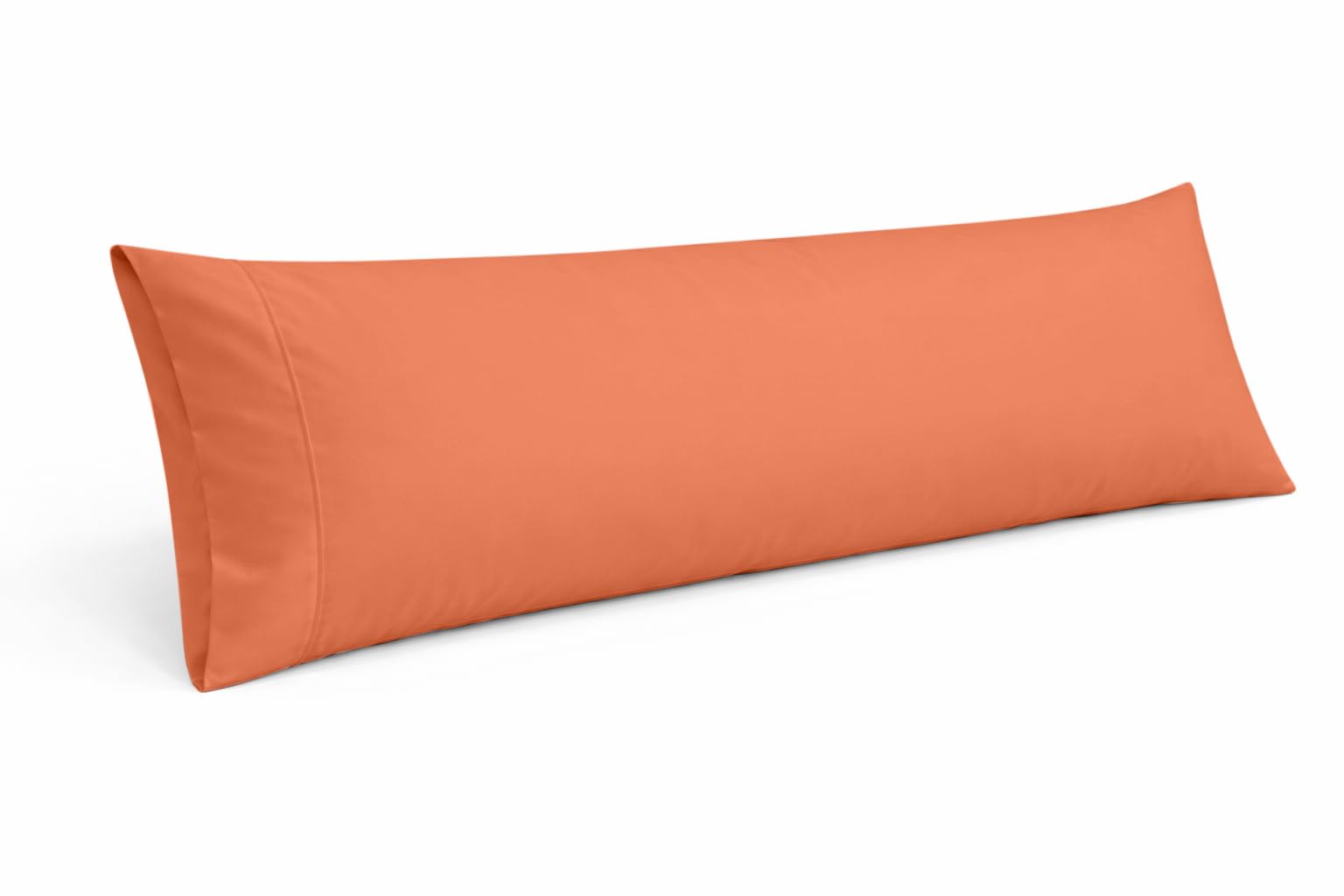 Cotton Delight Organic Cotton Body Pillow Cover 20x48 – 600 Thread Count Sateen Weave, Ultra-Soft & Smooth Long Body Pillowcase with Envelope Closure, Rust Orange Body Pillow Case (1 Pack)
