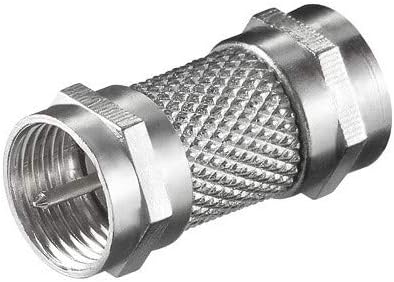PremiumCord Adapter Coupling F, Antenna Coupling F Male to F Male, Colour: Silver