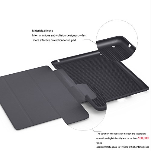 Aoub Case For Ipad 2/3/4 (Old Model), Ultra Slim Lightweight Trifold Stand Smart Auto Sleep/Wake Cover, Soft Tpu Silicone Back Case For Ipad 2Nd/3Rd/4Th Generation, Black #TOP5