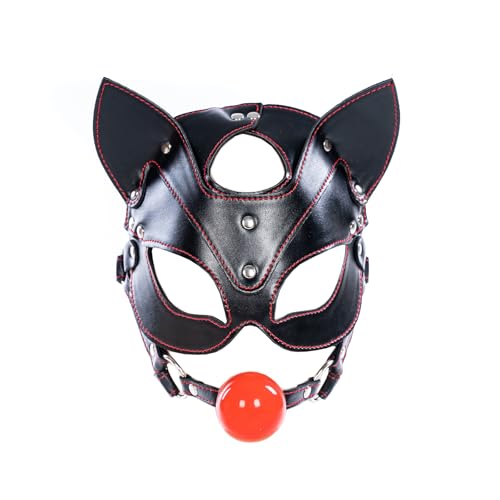 Cosplay Leather Mask Half Face Design Head Hood - Halloween