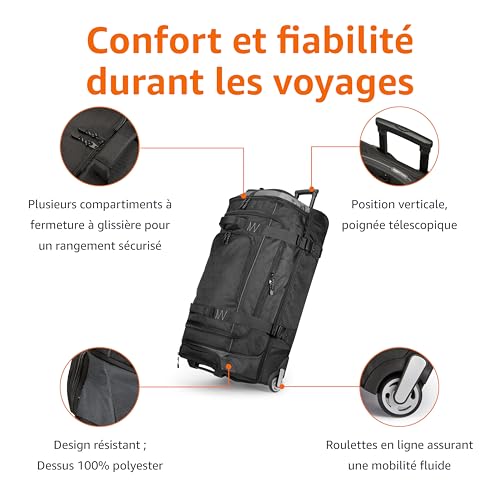 Lot De Valises Voyage : Amazon Basics Sac de Voyage à Roulettes Grand (89 cm, 137 litres),Lége ... – Image 2