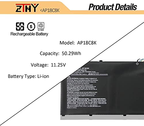 Image of ZTHY AP18C8K Battery Replacement for Acer Aspire 5 A514-52 A514-54 A514-54G | 7 A715-42G Swift 3 SF314-42 SF314-57 SF314-57G SF314-58 SF314-58G SF314-59 Chromebook CB315-3H 314-C933 TravelMate TMP215-52