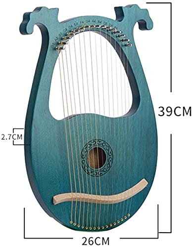 AACXRCR Harp Harp 16-String Mahogany Body Instrument Een lichaamsinstrument met tuningsleutel en reserve-snaren - Image 3