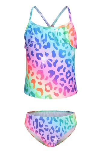 Image of Girls Two Piece Swimsuits Tankini Bathing Suit for Kids Hawaiian Swimwear Set 3-16 Years