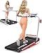 6 in 1 Folding Treadmill with 9% Incline, RUNIMON Walking Pad Treadmills for Home Foldable, 2.5HP Under Desk Running Pad Walk Pads Treadmill 1-12KM/H with LED Display, Magnetic Remote&APP Control