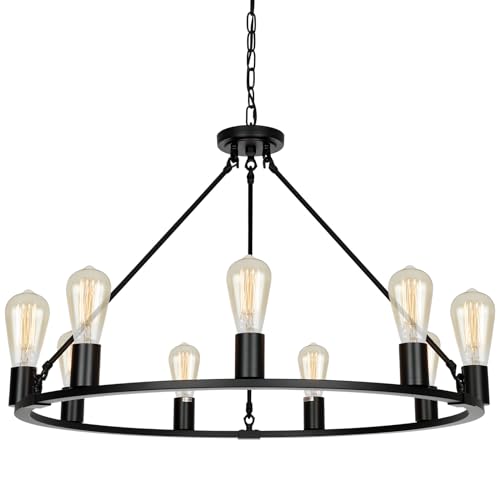 Image of Senyshilon 9-Lights Farmhouse Chandelier | Dia 32