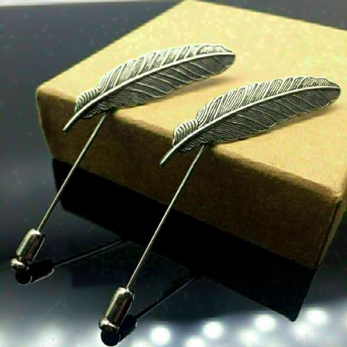 2 Leafy Lapel Pins/Wedding Brooches for Him (CO1105626G)