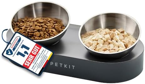 PETKIT Cybertail Cat Bowls, Raised Bowl, Stainless Steel, Inclina...
