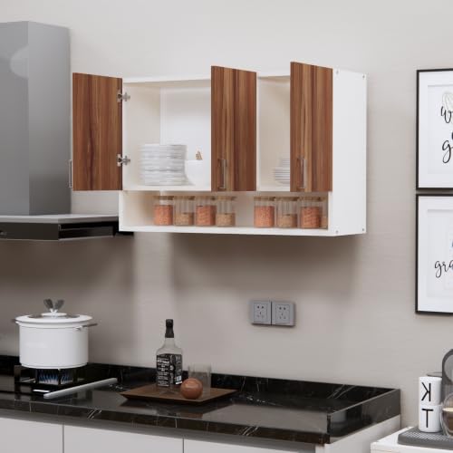 Image of SPECIALITY PANELS 3 Door Modular Wall Mounted Kitchen Cabinet with Organizer Shelf Space Saving Storage Unit | Engineered Wood Cupboard for Kitchen Living Room Organizer Furniture | DIY Assembly
