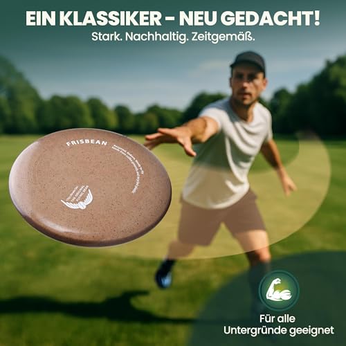 Kindskopf Frisbean – 100% Nachhaltige Frisbee Scheibe aus Kaffeesatz & recyceltem Kunststoff – Ultimate Frisbee 175g Wurfscheibe für Profis & Familien – Deutsche Innovation