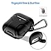 JETech Case Cover for AirPods (1st & 2nd Generation), Silicone Protective Shockproof Skin (Front LED Visible) with Keychain, Black