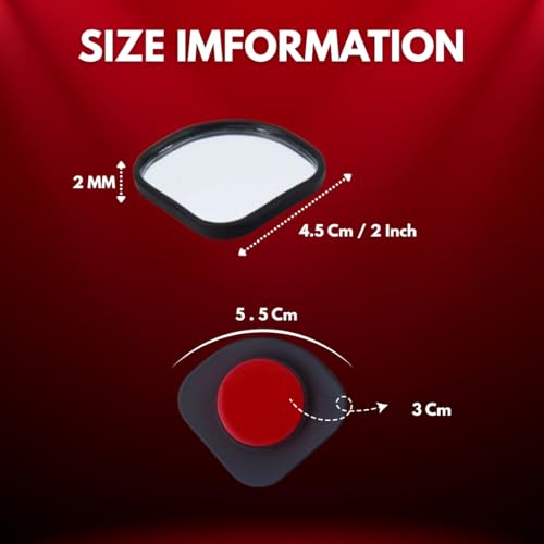 Image of DEZI 3R Blind Spot Mirrors HD Glass Car Accessories, 360 Safety Convex Rear View, Wide Angle Adjustable Mirror (2 Pcs) (3R-065, Triangle HD Convex)