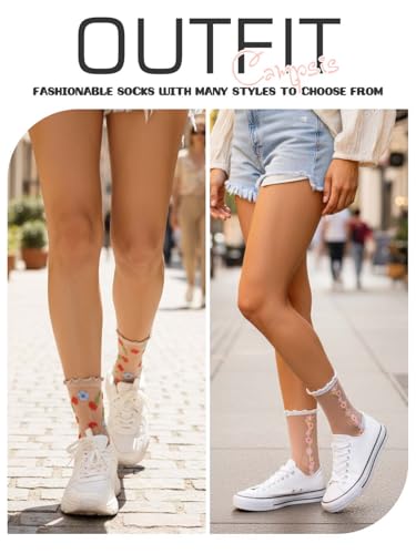 Image of Campsis Women Sheer Socks Sheer Ankle Socks for Women and Girls