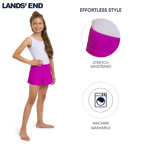 Image of Lands' End Girls' Swim UPF 50+ Stretch Waist Attached Bikini Bottom Swim Skirt