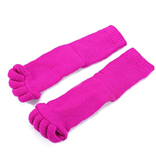 Womens Toe Separator Socks Yoga GYM Massage Foot Alignment Pain Relief Half Toe Socks