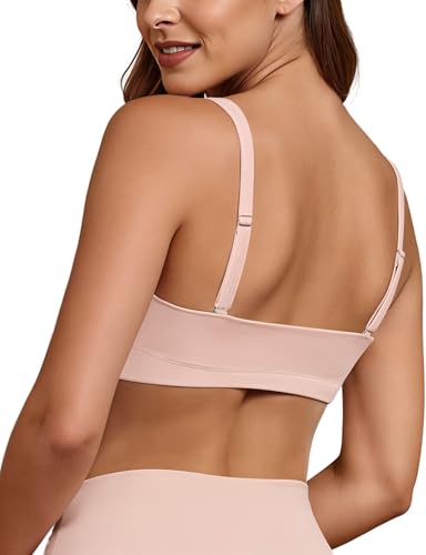 Image of Buauty Sports Bra for Women, U Neck Adjustable Spaghetti Strap Workout Bra with Removable Cups for Yoga Pilates Gym