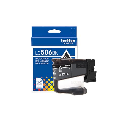 Image of Brother Genuine LC506BK Standard Yield Black Ink Cartridge (for use INKvestment 4355, 4555, and 4557 Printers)