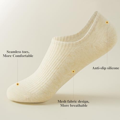 No Show Socks for Women Thin Ankle Socks Low Cut, Non-Slip Silicone3