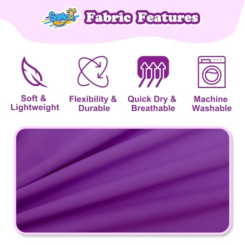 Girls Swim Shirts Purple Long Sleeve Rash Guard Sun Protection UPF 50 T Shirts Rashguard Swimwear Fishing Water Shirts Quick Dry Cool Beach Clothes for Toddler 7-8Y3