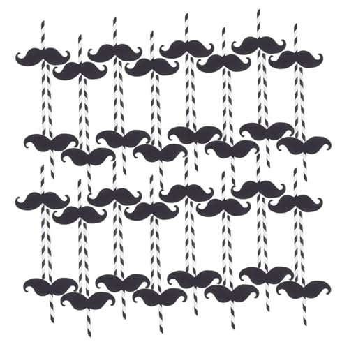 50 pitillos de papel negro para fiesta miniatura 1