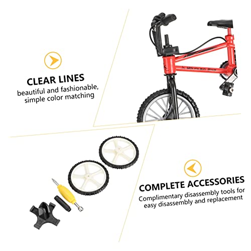 Besportble 3 Sets Finger Bike Mini Figurine Exercie Bikes Pet Toys Miniature Bike Model Skateboard Park Ramp Toys Wiggles Toys Bike Toy Finger Bicycle Finger Mini Bike Plastic Red Puzzle Doll #TOP6
