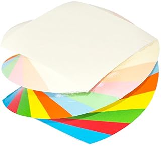 Spiral Rainbow Non-Sticky Note Cube 500 Square Paper Memo Notes 3.2" x 3.2" Pad