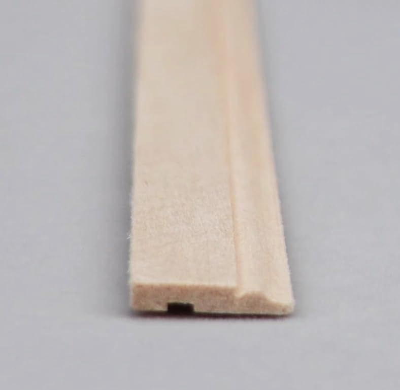 Dollhouse Miniature Wood Trim Molding, 1:12 Scale, Unfinished, 0.5 x 11.8 inches, 10 Pieces