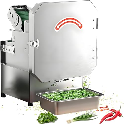 AiODiO Picadora de Verduras Profesional, cortadora de cebollino Comercial de 700 RPM, Ajustable de 1,5 a 35 mm, 150 kg/h, para Picar Hierbas y Verduras. 110V