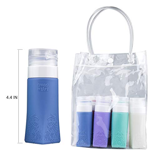 image for JACOOL 6 Pack Leak Proof Silicone Travel Bottles- TSA Approved Refilla