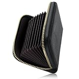 [Pomelo Best] クレジットカードケース カード入れ 定期入れ スキミング防止 大容量 じゃばら メンズ 薄型 シンプル (最大22枚カード収納, ブラック)