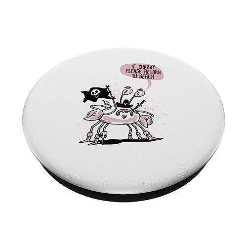 If Crabby Please Return To Beach PopSockets Swappable PopGrip, Black - Image 2