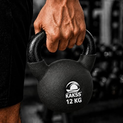 Image of Kakss Half Coating Neoprene Kettlebell (black, 12kg)