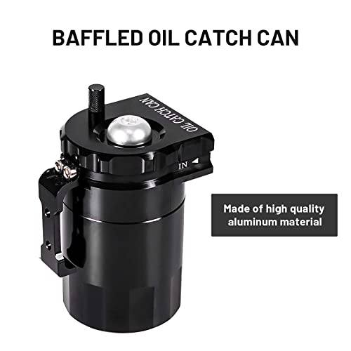 Image of 350ml Aluminum Oil Catch Can 2-Port Oil Separator Tank Compatible with Ford F150 2.7EB 3.5EB 5.0L Passenger Side 2011-2021, Expedition 3.5L EcoBoost 2