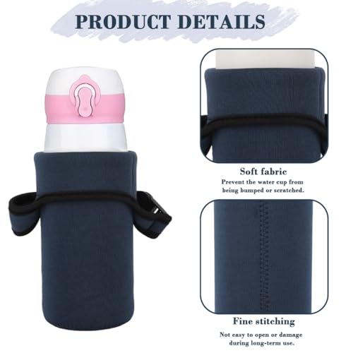 Image of HASTHIP Water Bottle Bag, Outdoor Portable Bottle Sleeve Carrier Bag with Quick Release Buckle Strap Handle, Portable Insulated Bottle Holder for 400-600ml Cups