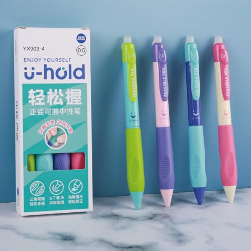 MOZXIRZ 4 bolígrafos retráctiles de gel borrable 0.5mm azul miniatura 7