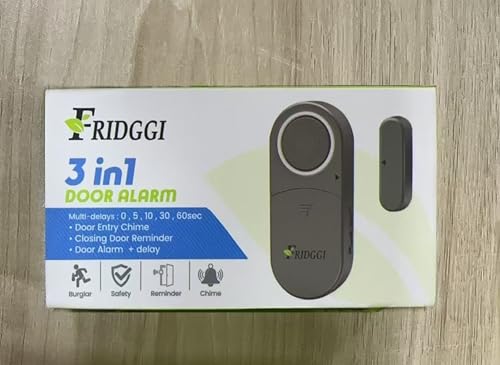 FRIDGGI 3in1, Door Alarm with Delay 0/5/10/30/60 Seconds, 2/5 Minutes, Close Door Reminder, 80 to 120 dB - Image 2