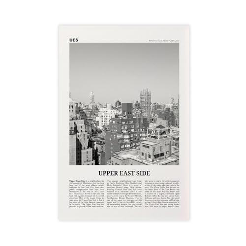 GHEGO Upper East Side NYC Wall Art 24x36in Black & White