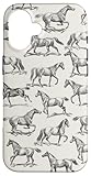 Installation facile Motif de cheval esthétique noir et crème Coque pour iPhone 16