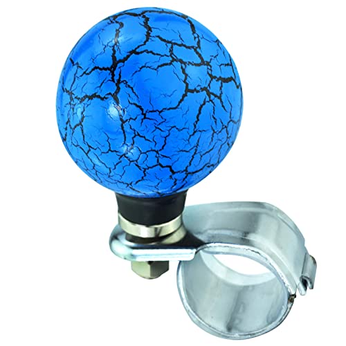 Lunsom Ball Steering Wheel Knob Marbling Round Suicide Spinner Turning Grip Helper Driving Power Aid Handle Control Car Booster Fit Most Vehicle (Blue) #TOP4