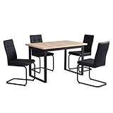 ABMESSUNG – Die Tischplatte misst unausgezogen 120x80 cm und lässt sich dank der Erweiterungsplatte auf 160x80 cm erweitern. Die Esszimmer Stühle haben je eine Abmessung von ca. 92x42x56 cm (HxBxT)