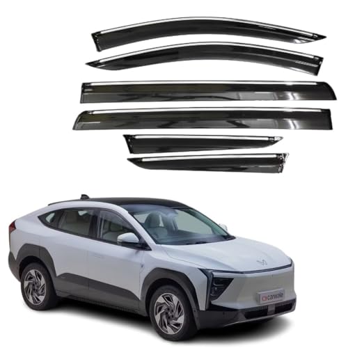 Image of CAR SAAZ Chrome Line Door Visor for Mahindra XEV9E (Set of 4Pcs) | Rain Guard | Wind Deflector