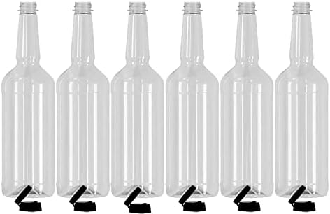 Concession Express Botellas de cuello largo de 32 oz de cuarto de galón con tapas abatibles