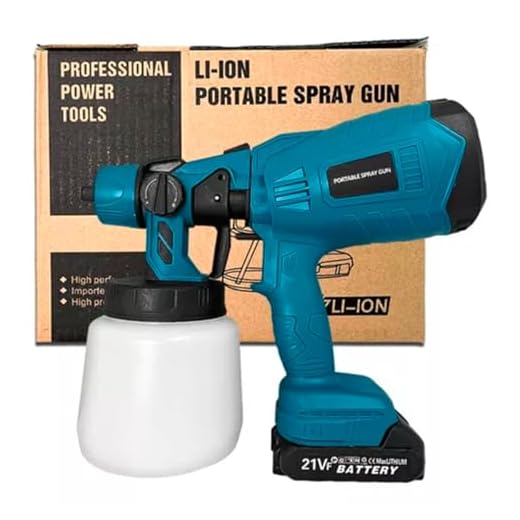 Pistola de Pintura e Pulverizador Spray Profissional Portátil – Kit Completo com 3 Bicos + 2 Baterias