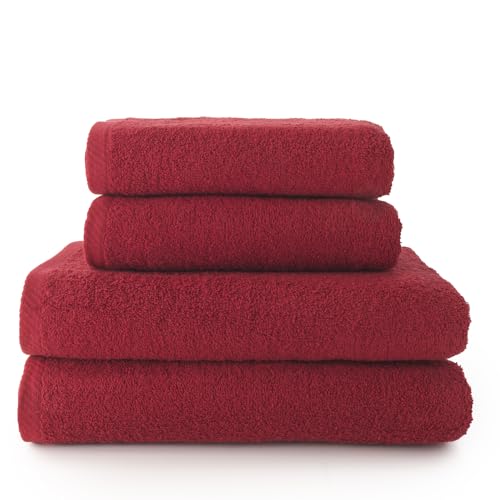 Top Towel - Plus - Toallas De Baño Grandes - Toallas Baño - 2 Toallas De Mano O Lavabo 2 Toallas De Ducha - Algodon 100 - Granate Top Towel - Plus - Toallas De Baño Grandes - Toallas Baño - 2 Toallas De Mano O Lavabo 2 Toallas De Ducha - Algodon 100 - Granate