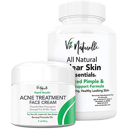 Acne Vitamin Supplements & Acne Treatment Cream for Face & Body