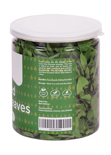 Dried Curry Leaves 0.7 Oz (900+ Leaves) | Aromatic Flavor of Whole Curry Leaves | Kari Patta | Tray Dried Fresh Cury Leaves | Whole Herb to Flavor all Food | Natural Herbs