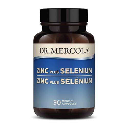 Dr. Mercola Zinc Plus Selenium - Mineral Blend Supplement - for Immune, Brain & Respiratory Support - Contains Zinc Glycinate Chelate & Copper - GMO-Free & Gluten-Free - 30 Capsules (30 Servings)