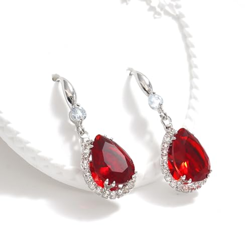 Drop Earrings for Women Silver Cubic Zirconia Teardrop Dangle Earrings4