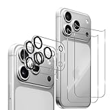 Funrae Arrière Verre Trempé Compatible avec iPhone 17 Pro avec Caméra Arrière Protecteur [2+2 PCS], [9H Dureté], Anti-Rayures, HD Ultra Résistant Film Protection Arrière Écran Protecteur Vitre