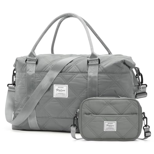 Quilted Travel Duffel Bag for Women, Carry-On Weekender Overnight Bag